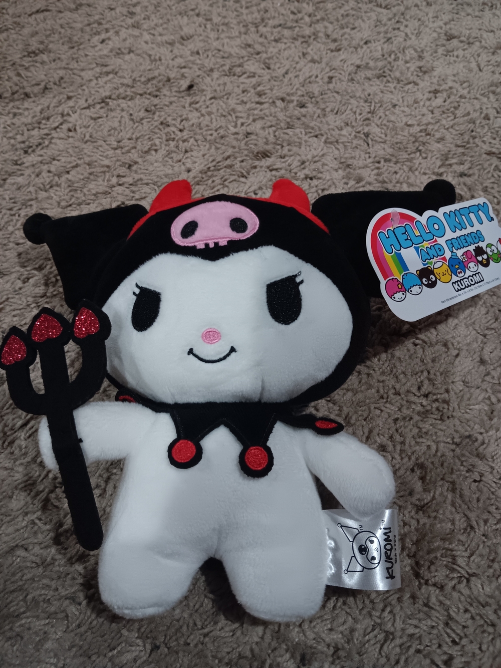 Sanrio Kuromi Plush - White, Black & Red Devil Costume